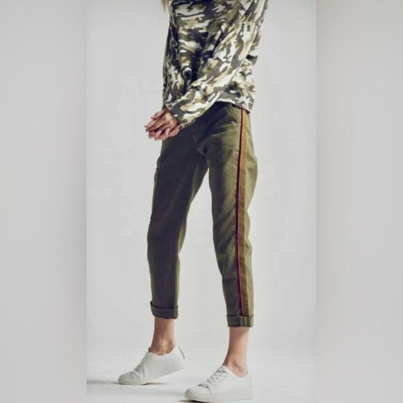 Joe's Jeans Pants - Joes Green Cargo Pants with Velvet Stripe